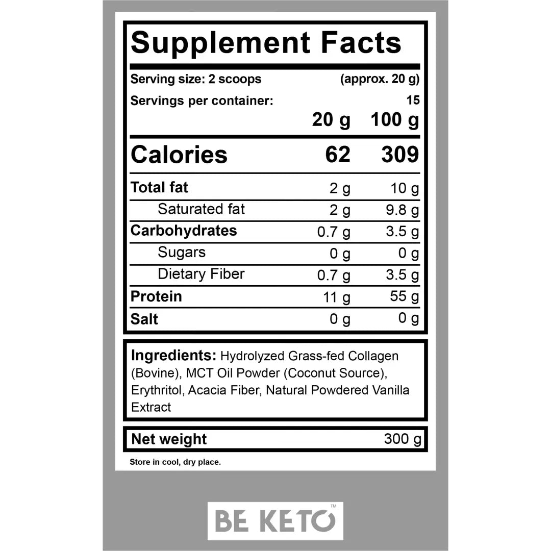 Beketo collagen + mct oil – french vanilla (300 g) - food