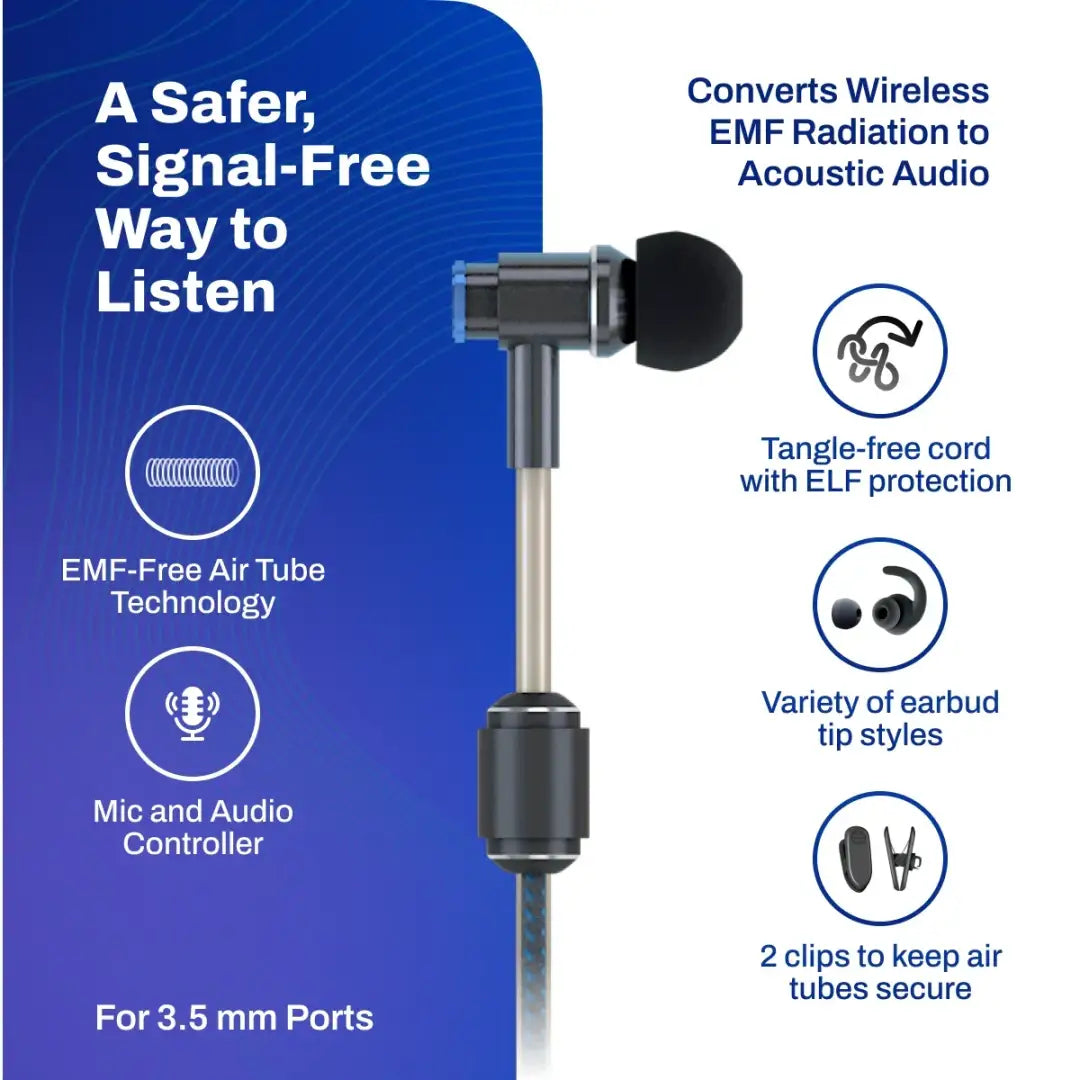 Defendershield emf radiation-free earbud headphones - device