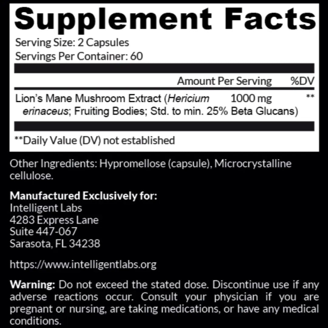 Intelligent labs lion’s mane (120 caps) - supplement