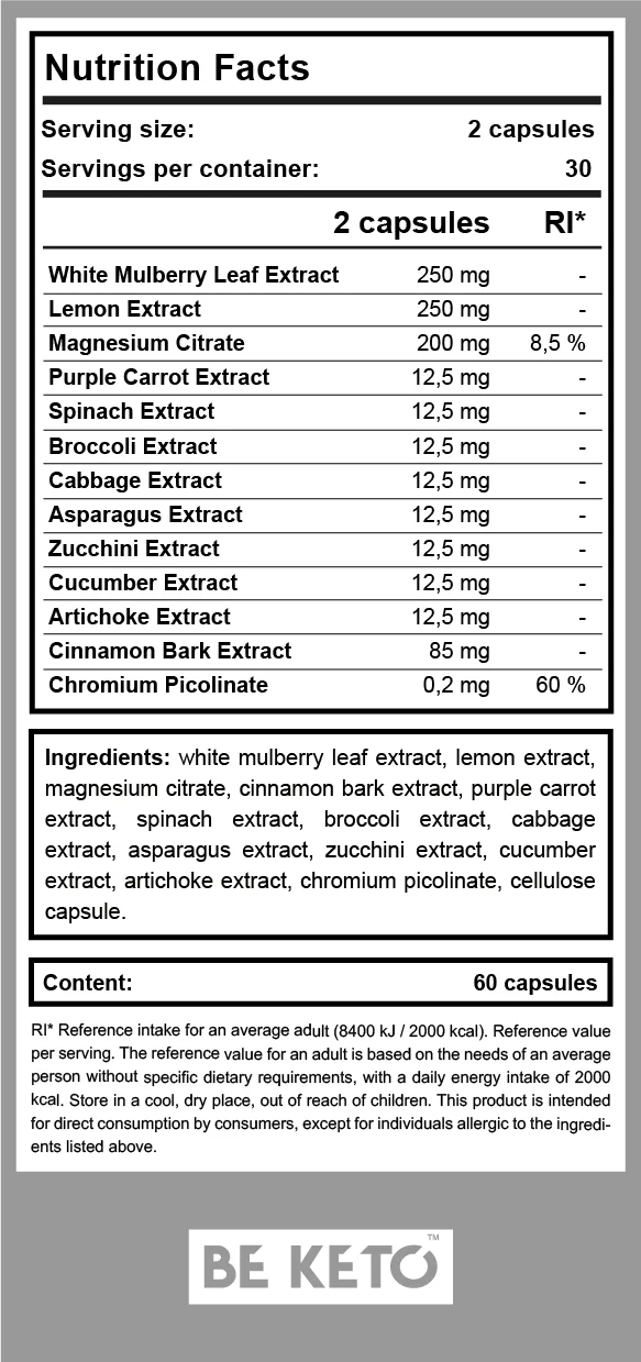 BeKeto Glucose Control Blood Sugar Stabilizer (60 caps)