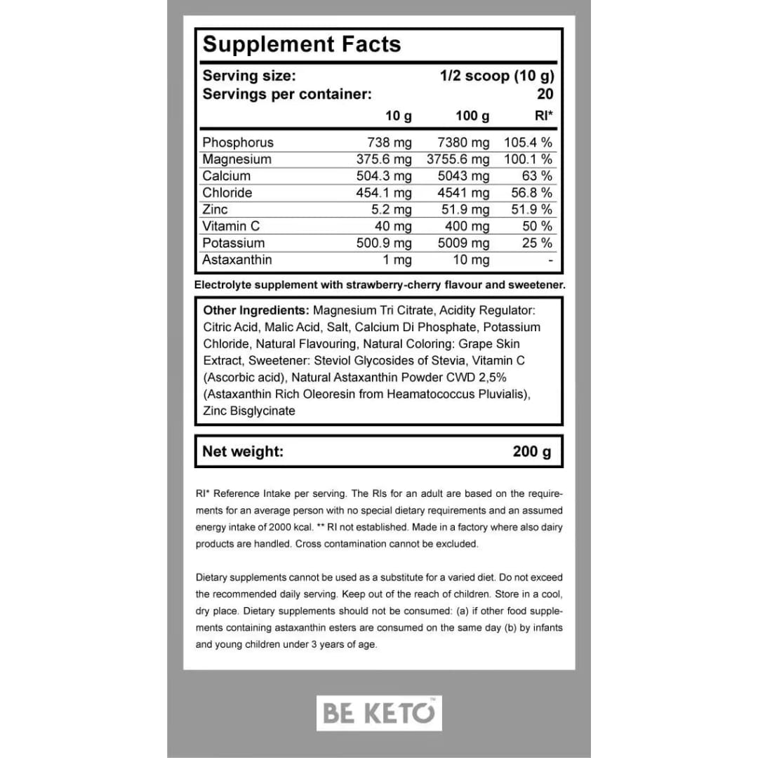 Beketo electrolytes - strawberry-cherry (200 g) - food