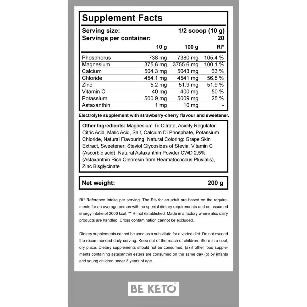 Beketo electrolytes - strawberry-cherry (200 g) - food