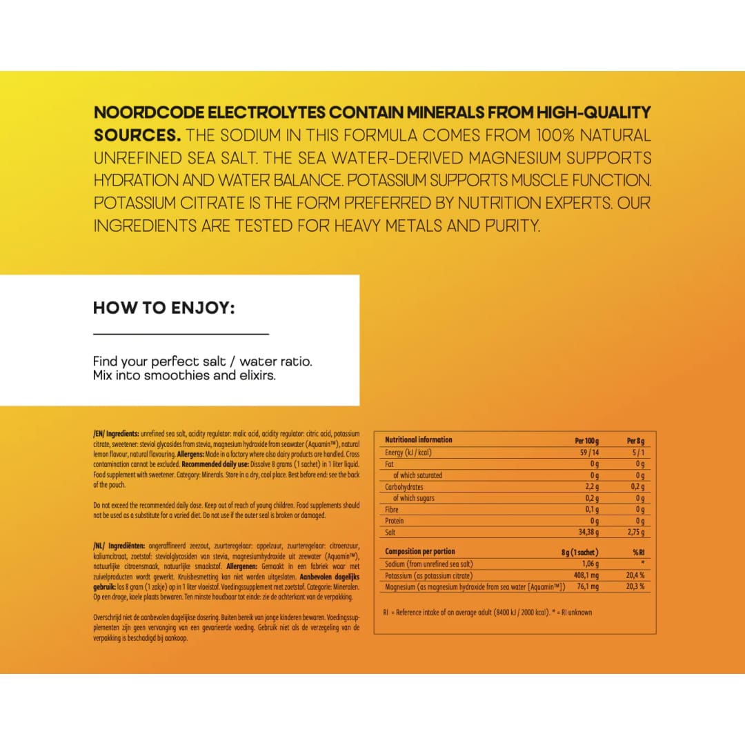 NoordCode Elektrolyt Sticks Citron Apelsin (30x8g)