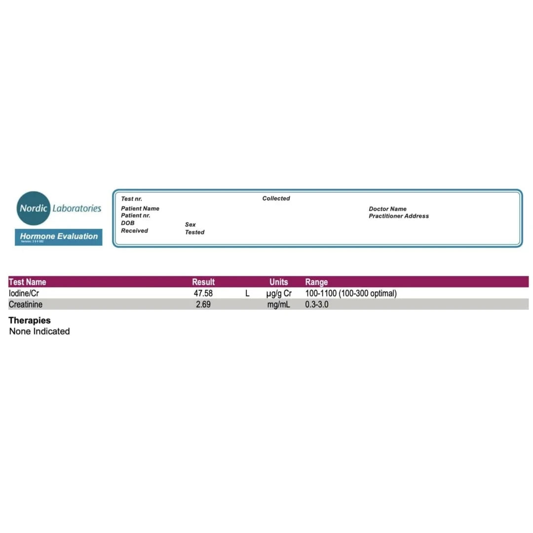 Nordic Laboratories Test Nordic Laboratories Iodine Profile (home test kit)