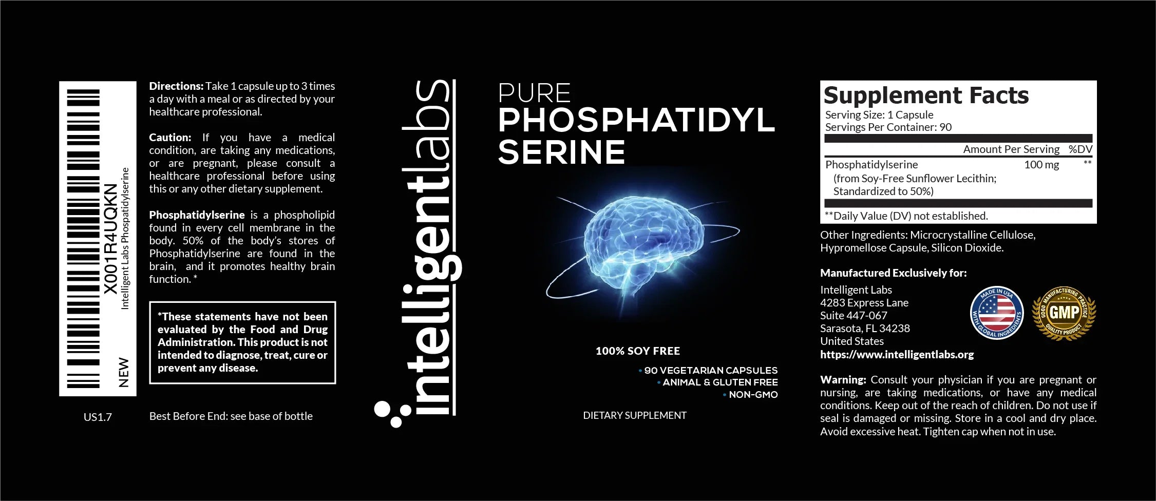 Intelligent Labs Phosphatidylserine 100mg (90 caps)