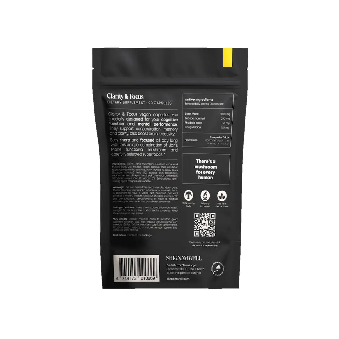 Shroomwell clarity & focus (90 caps) - supplement