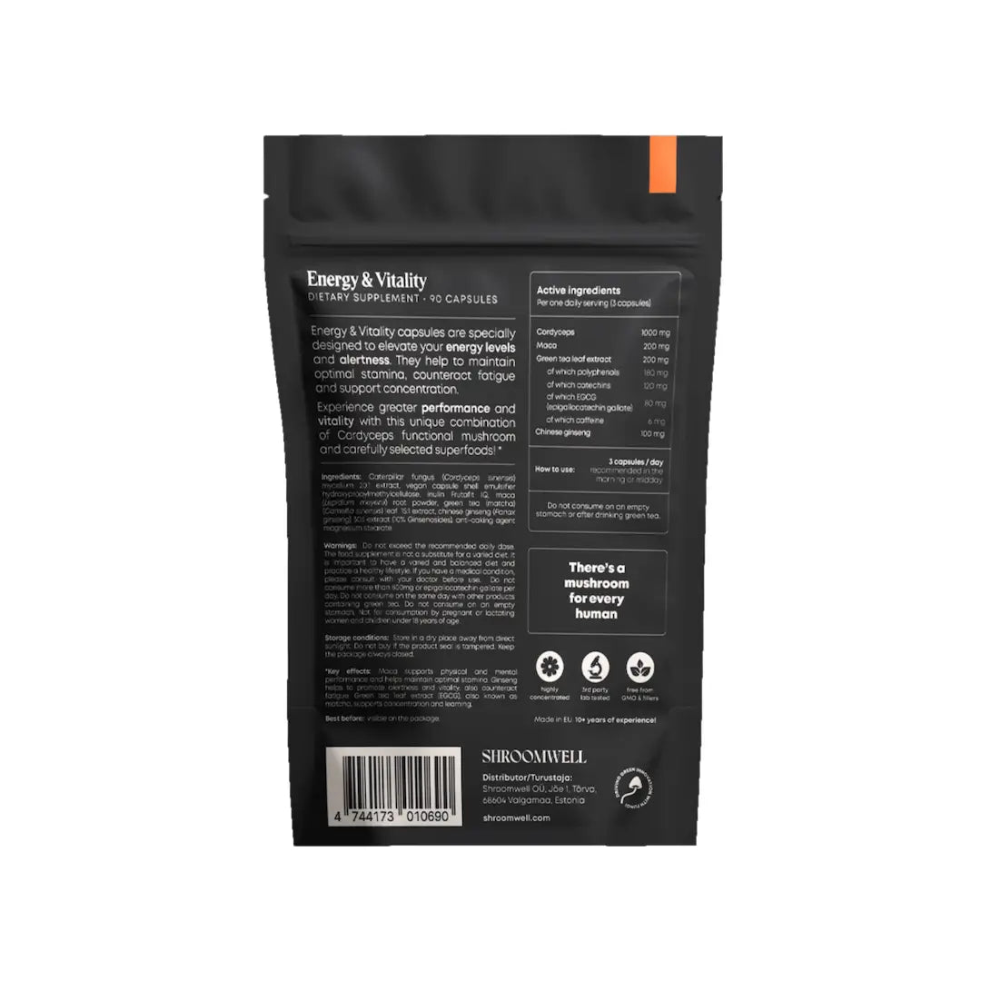 Shroomwell energy & vitality (90 caps) - supplement